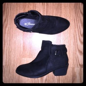 Black suede booties